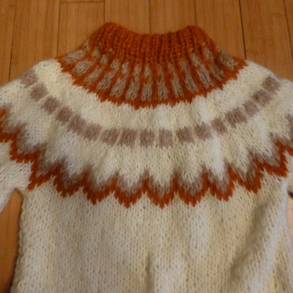 MOHAIR WOOL HANDKNIT SWEATER COPPER TAN WH… - Picture 2 of 3